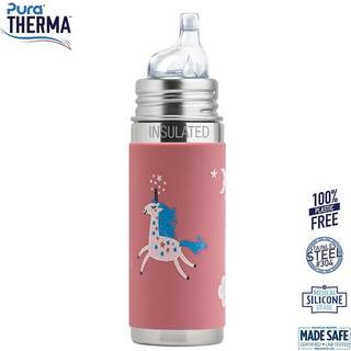 Pura® - Therma Kiki Sipper Baby Sutteflaske 6+ mdr. Enhjørning 260ml - Fast flow