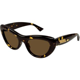Bottega Veneta Kvinde BV1282S 002 Solbriller Acetat Havana Brun Cat Eye