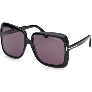 TOM FORD Kvinde FT1156 LORELAI 01A Solbriller Acetat Sort Røg Firkantet Normal