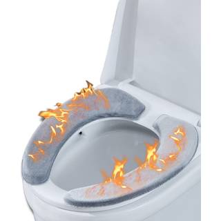 Swepgoods tykke varme polstrede toiletsædet | Stick-on vaskbar genanvendelig toilethukommelsesskumpudepude til langstrakte toiletter