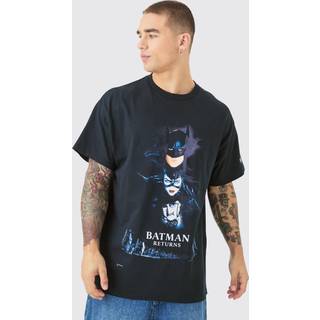 Mens Black Oversized Batman Returns License T-shirt