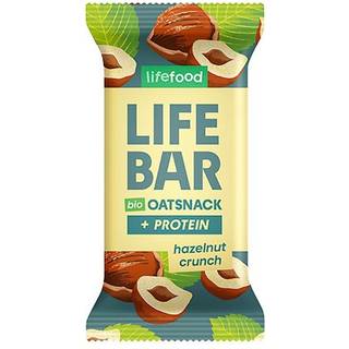 Lifebar Havre Snack Protein Hazelnut Crunch Økologisk - 40 gram