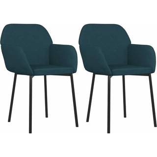 spisebordsstole 2 stk. fløjl blå