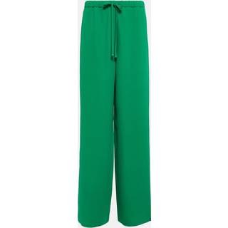 Valentino High-rise wide-leg silk crÃªpe pants - green - XXS