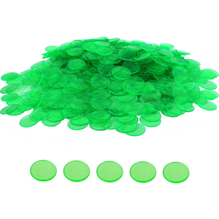 GSE 500 stykker bingo chips 3/4-tommer gennemsigtig t?llingschips til bingo spil fest klassev?relset spil nat bingo hall (gr?n)