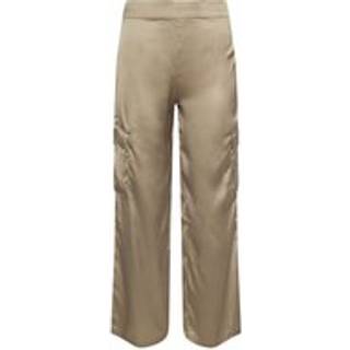 PixieGirl Petite PixieGirl Petite Brown Satin Cargo Wide Leg Trousers