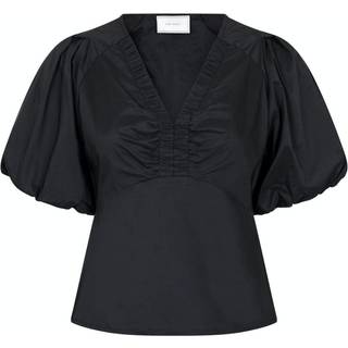 Irina Poplin Bluse, Black, 38