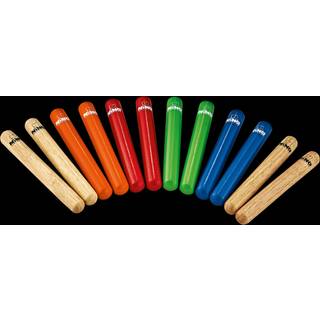 NINO Percussion NINO502-MC Claves 6-pair pack, Colored