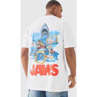Mens White Oversized Jaws License T-shirt