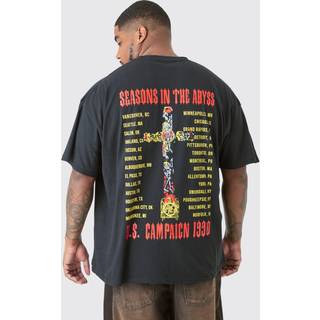 Mens Black Plus Slayer License Front & Back Print T-shirt