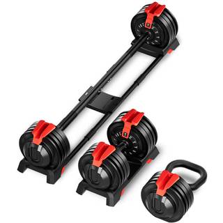 Odin Justerbar Håndvægt 24kg 3 i 1 Sæt (Inkl. Vægtstang og Kettlebell)