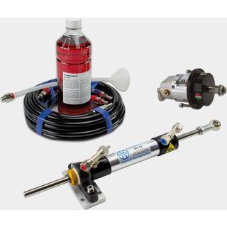 Hydraulstyringspakke Hydrodrive MU50TF-MRA, til ror for indenbordsmotor på både op til 10 meter (33 fod) + ratpumpe + hydraulikslange + olie + cylinder