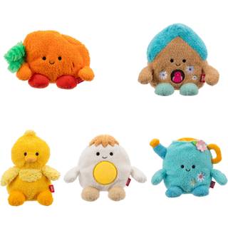 Bumbumz 4,5 -tommer Springbumz Plush 5 -Pack - Carson Carrot Cammie Yellow Chick Ethan Hard Boiled Egg Cosimo Watering Can og Blair Bird House -