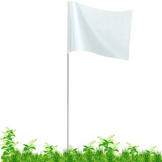Jizhgrad White Marking Flags for Lawn 100Pack Yard Flags | 4x5x16 tommer markør flag græsplæne flag usynlige hegnundersøgelse flag landskab flag