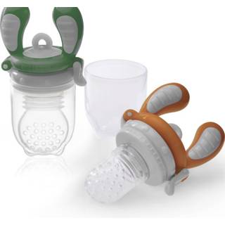 Kidsme Food Feeder 2-Pak, Orange/Grøn