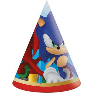 Sonic fødselsdagshatte - 6 stk.