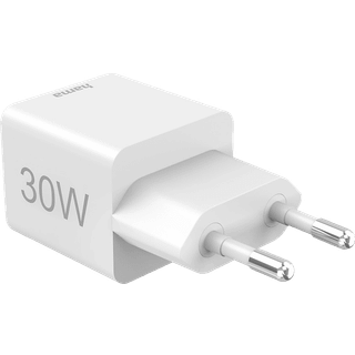 Hama Quick charger, 1x USB-C, 1x USB-A, mini charger, PD 30 watts white