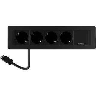 Deltaco OFFICE - Power Strip - recessed GST18 cable in GST18 end cap out