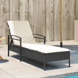 Liggestol Med Hynde 63X200X81 Cm Polyrattan - Sort