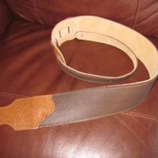 Franklin Strap - 3 """" Original handske læder med værktøjet slutfane - guitarrem - chokolade læder med karamelværktøjet ende fane