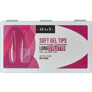 IBD Clear Soft Gel Nail Tips-Lang stiletto Form For-ætset falske negleudvidelser til holdbar letvægtsanvendelse Akrylpresse på negle 504 tip 1-pa