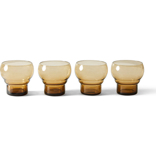 HKliving 70's Bulb glas 27 cl 4-pak Amber