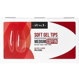 IBD Clear Soft Gel Nail Tips-Medium kisteform For-ætset falske negleudvidelser til holdbar og let påføring af akrylpresse på negle 504 tip 1-pakk