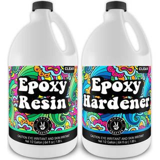 Crystal Clear Epoxy Resin 1 Gallon Kit 2 del Epoxyharpiks til tumblere Træbord Top bordplade Bar & Craft Art harpiks Forme Clear Casting Resin og
