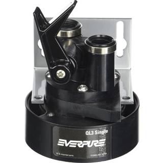Everpure EV9259-14 QL3 enkelt filterhoved med bracket lukningsventil og 3/8 tommer NPT-tråde