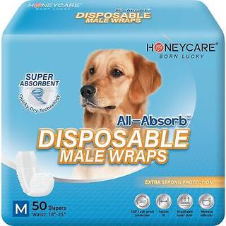 Honey Care All-Absorb A25 Mandhund Wrap 50 Count Medium White