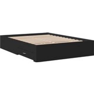 Sengeramme Med Skuffer Konstrueret Træ - Sort / 120 x 190 cm