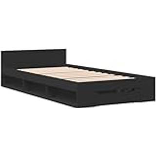 Sengeramme Med Skuffer Konstrueret Træ - Sort / 75 x 190 cm