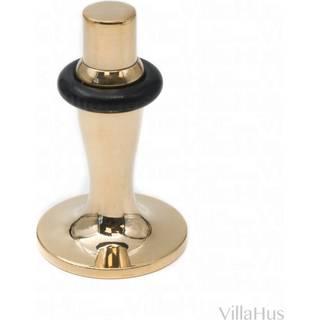 Kyner Beslag Classic Dørstop Gulv Messing Poleret Uden lak Sort ring ø45 x 54/77mm
