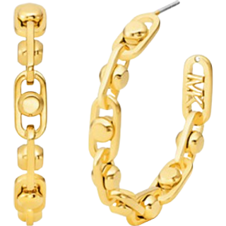 MK Astor Medium Precious Metal-Plated Brass Link Hoop Earrings - Gold - Michael Kors - ONE SIZE