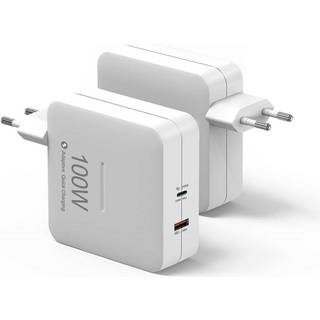 SiGN Hurtigoplader 100W GaN 3xUSB-C / 1x USB-A - Hvid