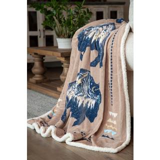 Carstens Inc. Ultra Premium Super Soft Plush Sherpa Fleece Oversized Throw Tæppe 54 """" X 68 """" Tre Buffalo
