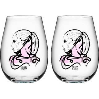 Kosta Boda All about you glas 57 cl 2 stk love you (rosa)