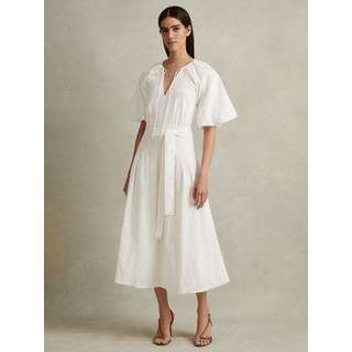 Reiss Alice Lyocell Blend Pufærme Midi Kjole42