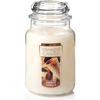 Yankee Candle French Vanilla Duftende klassiske 22 oz store krukke Enkelt vejse lys over 110 timers forbr?ndingstid ideel til underholdning og pe