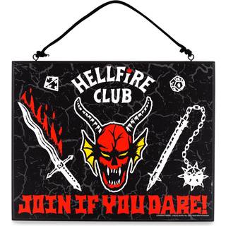 Stranger Things Hellfire Club Reversible Hanging Sign Wall Art 10 X 8 Inches