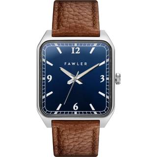 Clyde | Firkantet Sølvfarvet & Blåt Ur