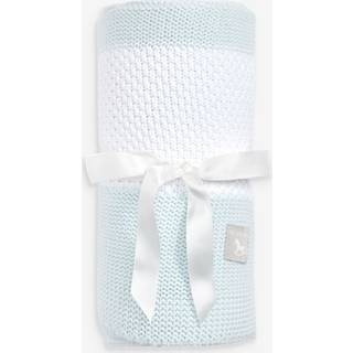The Little Tailor The Little Tailor Blue Large Supersoft Textured Knitted 100% Cotton Blanket