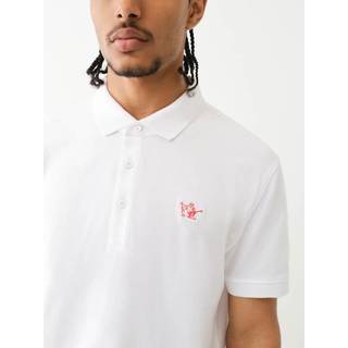 True Religion Buddha Patch Polo T Shirt White
