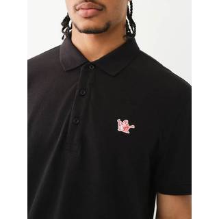 True Religion Buddha Patch Polo T Shirt Black