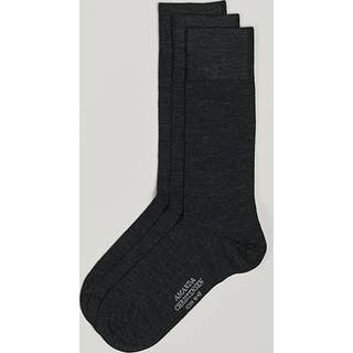 Amanda Christensen 3-Pack Icon Wool/Cotton Socks Antracite Melange