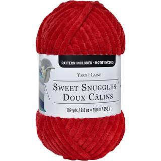 Sweet Snuggles Yarn by Loops & Threads - Garn til strikning Hklevvning og kunst og hndvrk - Rd polyester 8,8 oz