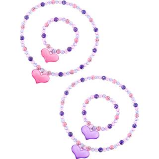 Zhanmai 2 pcs pige prinsesse halsk?de armb?nd s?t dejlig prinsesse hjerteform perler halsk?de stretchy smykker s?t piger kostume smykker gavefest