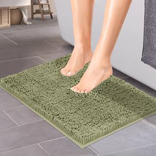 Densoft plys badeværelse tæppe 25x18 Absorberende maskine vaskbart ikke -slip chenille bademåtter hurtig tør bademat badetæpper til badeværelses