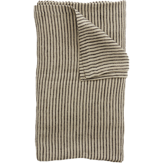 Olsson & Jensen Stripe linneddug 150x300 cm Sort-sand