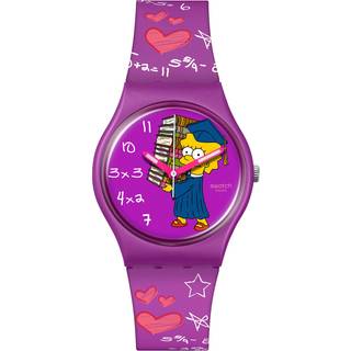Swatch Simpsons Lisa Class Act Purple Dial Unisex Watch SO28Z118